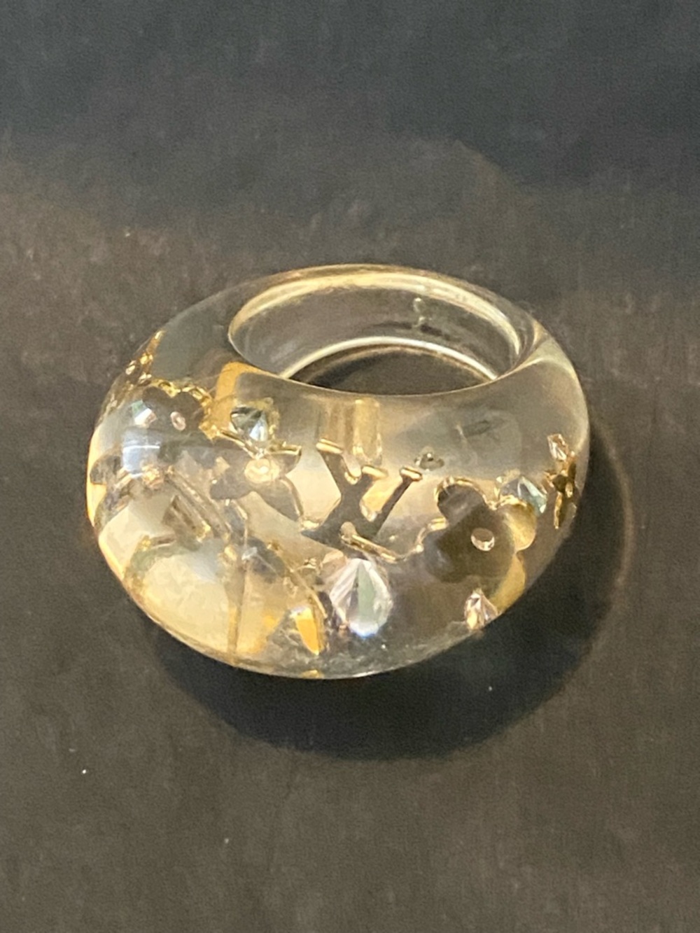 Louis Vuitton Clear Ring with Gold Monogram Accents - Picture 3 of 9